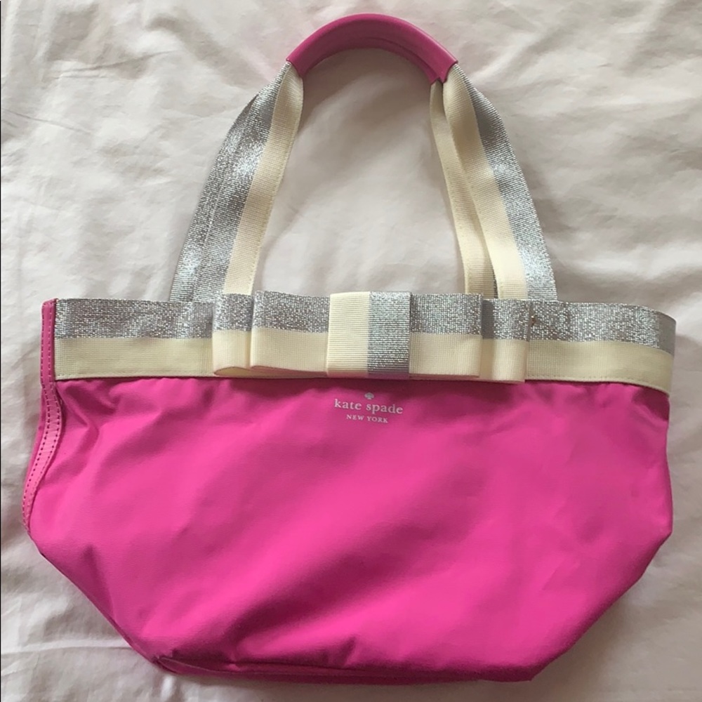 Kate Spade Pink and White Small Tote